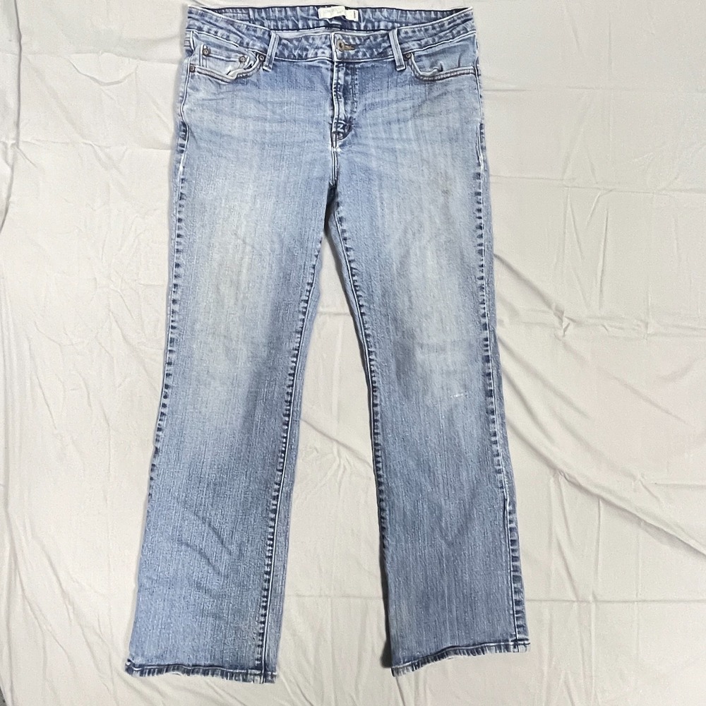 Levi's 545 Low Boot Cut Jeans Womens 16‎ Blue Denim Cotton Stretch Mid Rise